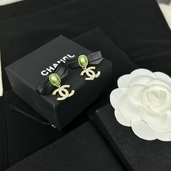 CHANEL Shoes - Chanel leather bow 🎀 double C earrings